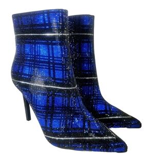 INC CONCEPTS Elegant Blue Plaid Women's Boots